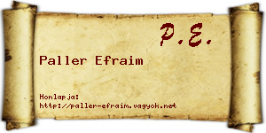 Paller Efraim névjegykártya